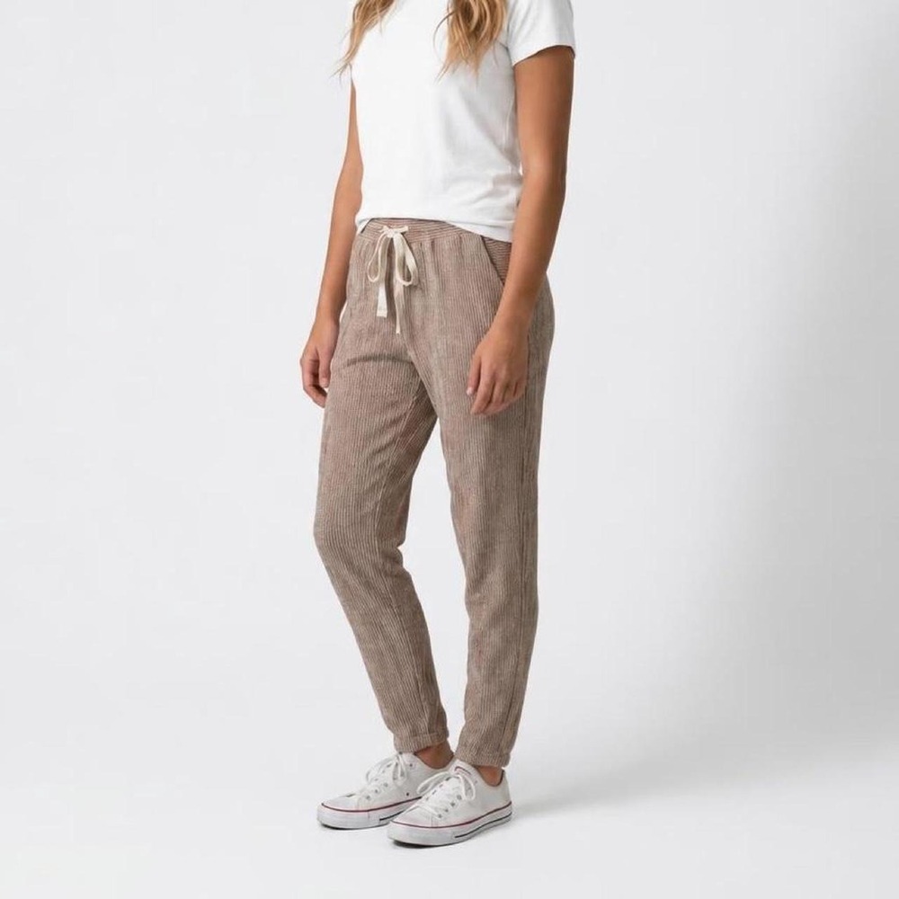 Free People rust & cream striped linen pants